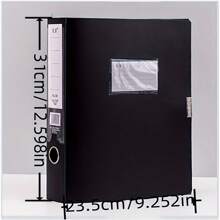 1 Carpeta De Tamaño A4 Soporte De Documentos Con Gran Capacidad Para Almacenamiento De Archivos En La Oficina Y El Estudio - Negro - Ver 6