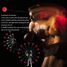 Yellow Head-mounted Boxing Reflex Ball, Punching Decompression Magic Speed Ball Para Entrenamiento De Habilidades Y Ejercicio Físico Para Adultos - Amarillo - Ver 5