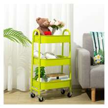 Debao Makeup Cart, Movable Rolling Organizer Cart, 3 Tier Metal Utility Cart, Reseda