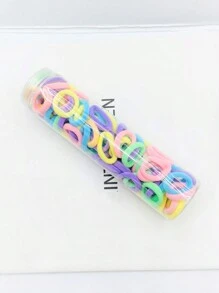 100入組髮圈，含儲存罐，無縫迷你指尖髮圈可減少髮結和斷裂，適用於少量頭髮和編辮子，適用於日常使用和髮型店，直徑2cm，基本休閒髮圈 - 均碼 - 查看 21