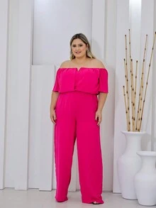 Women Jumpsuits - 玫紅色 - 查看 2