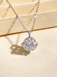 1入組3Ct莫桑鑽吊墜項鍊適合女士S925純銀婚禮項鍊項鍊永恆項鍊母親節情人節奢華女士們首飾類禮物