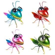 4pcs Metal Praying Mantis Insect Garden Decoration, Vivid Insect And Eye-Catching Creative Design Ornament For Outdoor Garden Window Lawn Study Room Decor - Multicolor - View 6