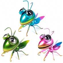 4pcs Metal Praying Mantis Insect Garden Decoration, Vivid Insect And Eye-Catching Creative Design Ornament For Outdoor Garden Window Lawn Study Room Decor - Multicolor - View 7