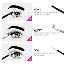 240pcs Diy Individual Eyelash Extension Kit, Comfortable Soft D Curl Cluster Lashes, With Single Lashes, Eyelash Glue And Sealant, For At-home Use, Cluster Lashes Kit - Black - View 6