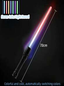 節日禮物激光劍兩用七色燈劍,發光棍、螢光棍、伸縮劍玩具生日禮物,新年禮物 - 彩色 - 查看 7
