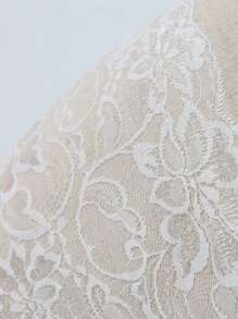 Calzones cacheteros con encaje para mujer,Bragas con encaje floral con diseño de lazo,Bragas con encaje en contraste - Blanco - Ver 6