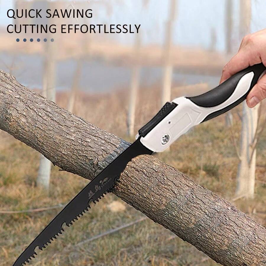1 件手工便攜式折疊鋸,家庭花園砍樹工具,帶木工小鋸片 - 黑與白 - 查看 1