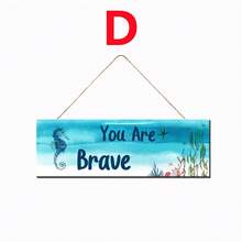 1個木製海底世界設計的牆藝品,藍色海洋和航海主題畫作裝飾,您可以選擇海龜、海星、海豚和珊瑚礁,是臥室和客廳的完美禮物和家居裝飾品 - 彩色 - 查看 9