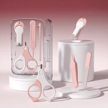 Baby Nail Clippers Set, Anti-Pinch, Safe, And Portable, Infant And Toddler Essential - Pink - View 1