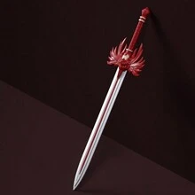 60cm/23.62in畫皮朱雀pu泡沫劍和盾牌套裝動漫刀劍武器,適用於室內外cosplay娛樂 - 酒紅色 - 查看 5