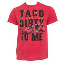 Deadpool Taco Dirty To Me Men's T-Shirt - Red - View 1