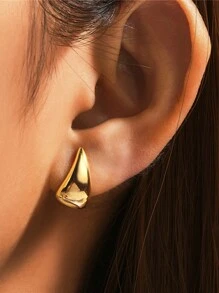 1 paar 925 Sterling Zilver Chunky Waterdrop Oorringen 18K verguld Licht Traan Oorbellen Juwelen Voor vrouwen Dagelijkse slijtage Bruiloft Valentijnsdag