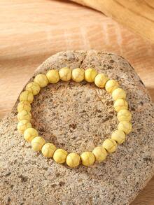 1 件女士時尚珠寶簡約波西米亞綠松石串珠手鍊帶禮盒