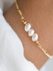 1 件 S925 纯银简约八角星金色锆石 Ia 手链女士婚礼订婚派对精美珠宝戒指礼物女士手链 - A - 查看 1