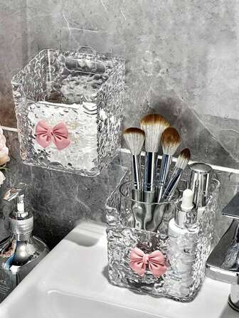 1pc Multifunctional Water Ripple Design Wall-Mounted Storage Rack For Bathroom Toilet, Room, Bathroom, House, Pink Room, Living Travel Stuff, Gift Bag, Gifts For Mom, Dad, Men, Friends, Teacher, Birthday, Wedding, Desk, Shelves, Accessories, Gift Boxes, Funny Gift, Storage, Makeup Brush Holder Bag, Makeup Bag, Desk Organiser, Cosmetic Bag, Makeup Pouch, Make Up Organizer, Make Up Pouch, Make Up Bags, Jewellery Box, Pouch, Makeup Brush Holder, Brush Holder, Perfume Organiser, Pouch Bag, Gifts For Women, Christmas Gifts, Gift Ideas For Women