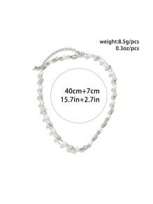 1pc Fashionable Punk Style Simple Water Droplet Rhinestone & Faux Pearl Necklace For Men, Daily Wear, Gift For Friends/Festivals