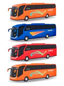 Kit 4 Onibus Brinquedo Miniatura Iveco Brinquedo Para Criança Cor: aleatório - Multicolorido - Visão 1