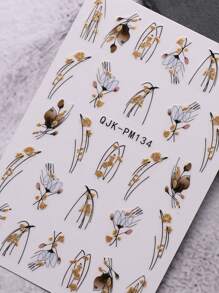 8 piezas de pegatinas de uñas con flores primaverales, plantas y mariposas; pegatinas de arte de uñas con flores y plantas brillantes y estampados 3D florales y vegetales autoadhesivos, aptos para uñas acrílicas, suministros de meniscomio para mujeres y niñas, regalos para días festivos - Multicolor - Ver 7