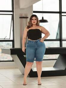 Women Shorts - Màu xanh bụi bặm - Xem 4