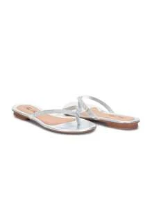 Women Flat Sandals - Bạc - Xem 2