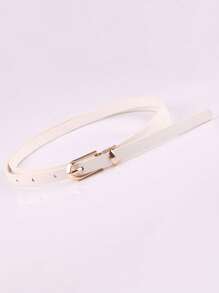 1入款女性裝飾用皮帶,帶有針扣,可搭配裙裝或毛衣,韓風風格 - 白色 - 查看 1