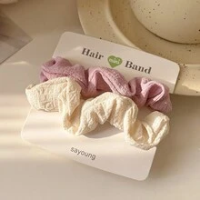 2 件装女士纯色中号缎面方形丝带发带，时尚甜美优雅发带配饰，适合日常佩戴、化妆和服装搭配，发型包括马尾辫、辫子、顶髻 - 款式 - 查看 16