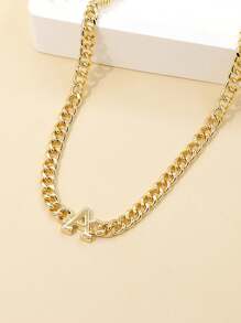 1 Thời trang Ins Lá thư Dây chuyền - Vàng - Xem 18