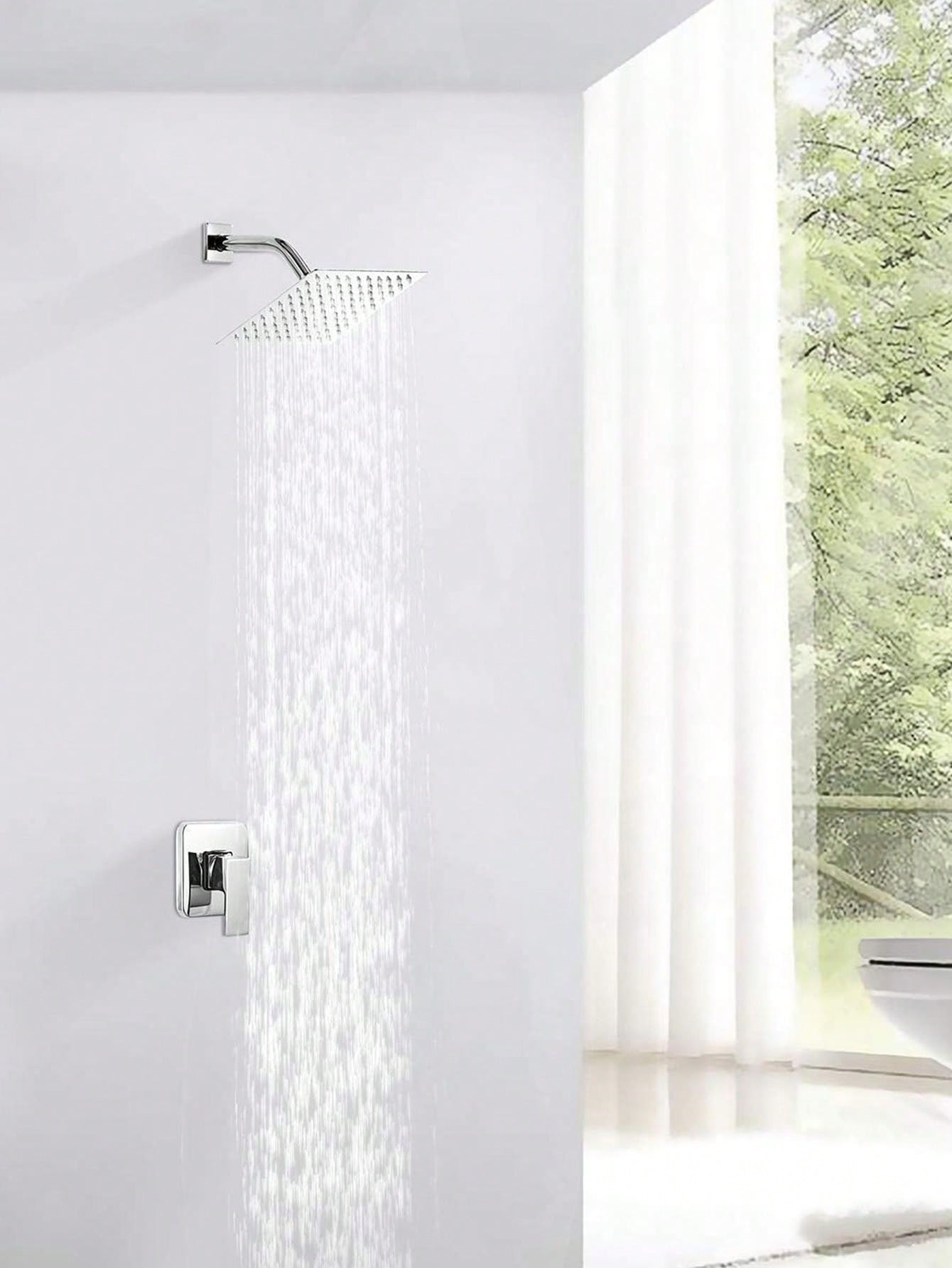 Rain Shower Head 12 Inch, High Flow Stainless Steel Square Rainfall