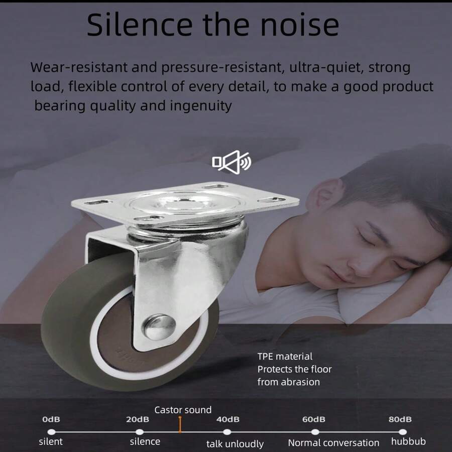 2-Inch Mute Baby Crib Wheel, With Accessories, Universal Swivel Caster And Small Castor 1.5-Inch Swivel Wheel