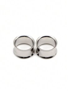 2 件耳塞套件不锈钢无螺丝适配耳塞隧道扩张器身体穿孔喇叭形耳环塞拉伸 - 擴耳器 - 查看 27