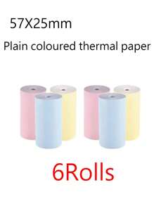 迷你熱感式印表機貼紙紙張,迷你打印機貼紙尺寸為57 X 25mm,迷你口袋印表機貼紙適用於大多數兒童即時相機,兒童即時相機補充迷你印表機紙 - 彩色 - 查看 6