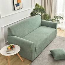 1pc New Solid Color High Elasticity Jacquard Sofa Cover, Luxury Solid Color Universal Sofa Slipcover, Full Coverage One-Piece Sofa Cover For Living Room Home Use All Seasons - Green - View 9