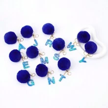 1 件創意樹脂英文字母設計鑰匙扣,帶有碎石、鋁箔、蝴蝶和流蘇裝飾,是送給姐妹、好朋友、女性朋友的完美禮物 - 彩色 - 查看 2