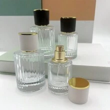 1 Pieza Botella De Vidrio Con Atomizador De Perfume, 30ml/50ml, Portátil, Recargable Y Vacía Para Viajes - negro - Ver 9
