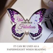 女士生日禮物-5x3.8x0.6英寸蝴蝶形塑料裝飾牌,紫色-獨特的生日禮物想法,針對媽媽,最好的朋友和姐妹 - 彩色 - 查看 4