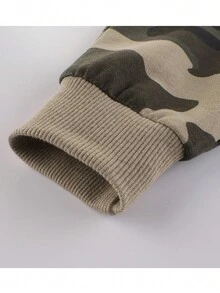 男童迷彩斜口袋工装慢跑裤，春秋季 - 卡其色 - 查看 3