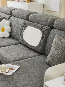1 pieza Cubierta de sofá estilo floral 3D, Cubierta multifuncional con falda de volantes para sofá, Protector y decoración de estilo INS para sofá, amigable para mascotas, lavable a máquina, apto para sofás de 1/2/3/4 plazas y cubiertas de sofá en forma de L - Gris Oscuro - Ver 8