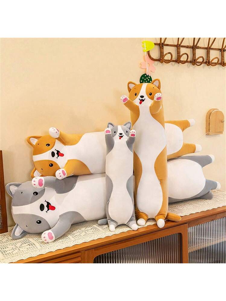 SNOWOLF ShibaInu lungo cuscino peluche giocattolo animale ripieno carino peluche morbido abbraccio cuscino corpo regalo (ShibaInu, 70cm