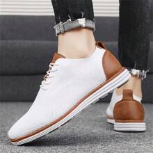 Hello MrLin Men's Mesh Dress Sneakers Oxfords Business Casual Walking Shoes Tennis Comfortable - trắng - Xem 5