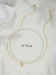 1 Miếng Châu âu Kiểu Mỹ Ánh sáng sang trọng Bạc 925 Chất liệu Vòng đôi Vòng cổ dây  Với Chữ số La Mã Vật rủ xuống , Đối với Của phụ nữ Hằng ngày , Ngày , Lễ hội hóa trang Qủa tặng - Vàng - Xem 4