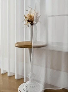 ستارة شفافة نصف شفافة قطعة واحدة، ديكور منزلي بأربطة، معالجة نافذة أنيقة، تصفية الضوء، مناسبة لستائر غرفة النوم/غرفة المعيشة، تصميم حلقة علوية، مناسبة لجميع المواسم - ستارة باب/نافذة، لاستخدام داخلي وخارجي ديكوري شفاف - أبيض - مشاهدة 3