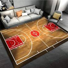1 Crystal Velvet Carpet Living Room Ins Style Sofa Coffee Table Floor Mat Simple Bedroom Bedside Blanket Balcony Bay Window Mat Household Anti-Slip Blanket - Basketball Court - View 2