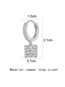 1 件女士們先生們,時尚個性的名字、縮寫、吊墜、耳環、送給朋友和家人的生日禮物 - 銀色 - 查看 8