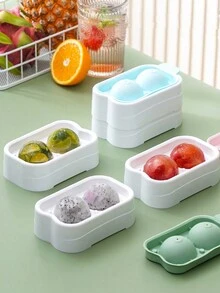 Large Ice Ball Mold Whiskey Silicone Ice Cube Tray For Home & Commercial Use, Mini Fridge Friendly, Ice Storage Container - Green - View 6