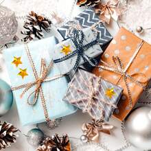 500入組/卷1英寸/2.5厘米全息金星貼紙,自粘金屬閃粉箔貼紙,適用於邀請函、信封、工藝品和剪貼簿 - 金色 - 查看 6