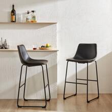 Sweetcrispy Leather 30 Inch Leather Counter Height Bar Stools Bar Stools Set Of 2