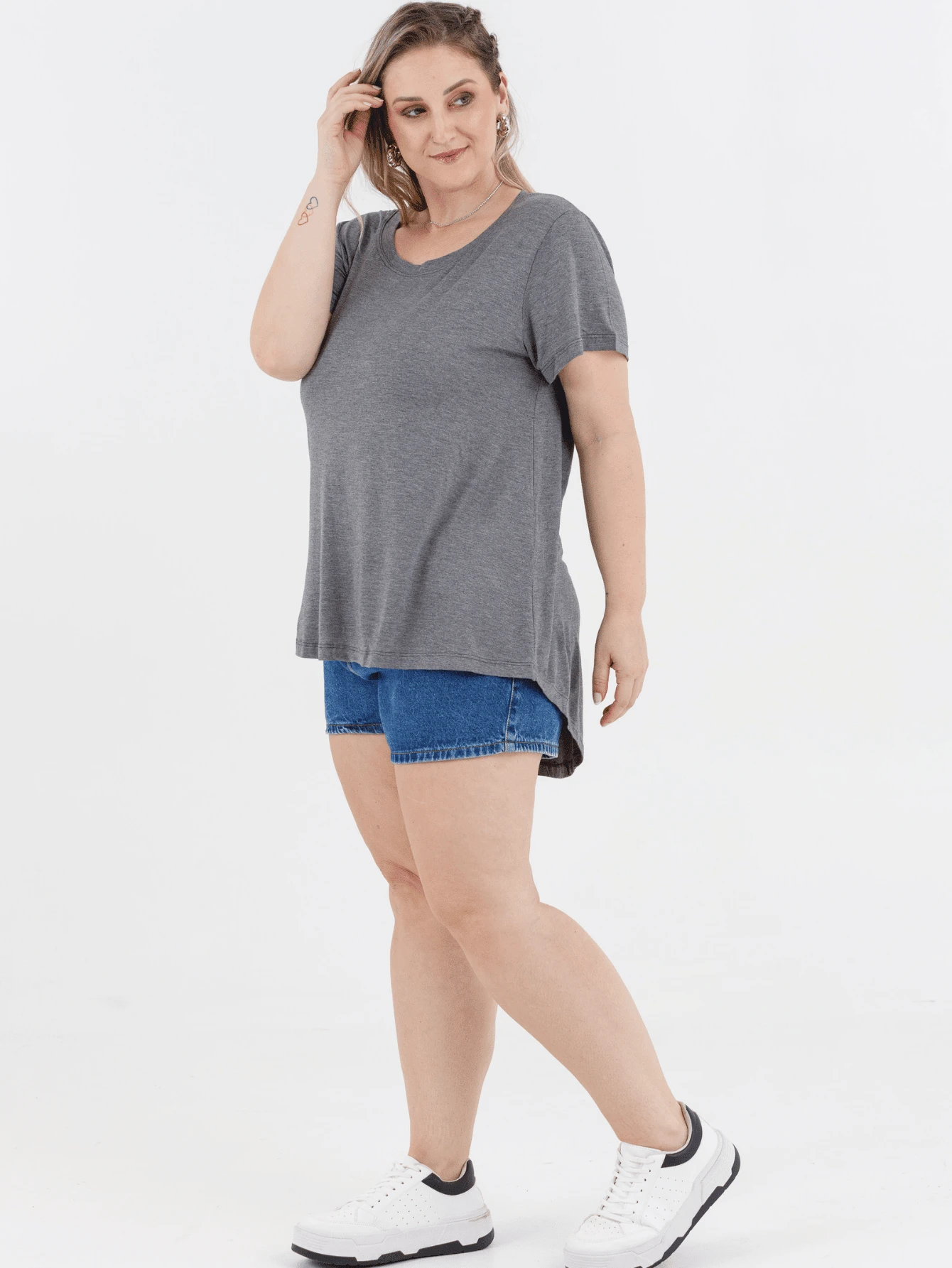 Plus Size Blouses - אפור כהה - ראה 1