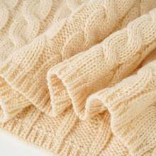1pc Women's Thick Knitted Scarf - Beige - View 3