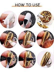 美甲箔片亮片,銀色激光全息超薄箔紙設計,金屬質感3d閃光指甲膠箔紙用品,適用於女孩指甲藝術裝飾 - 彩色 - 查看 4